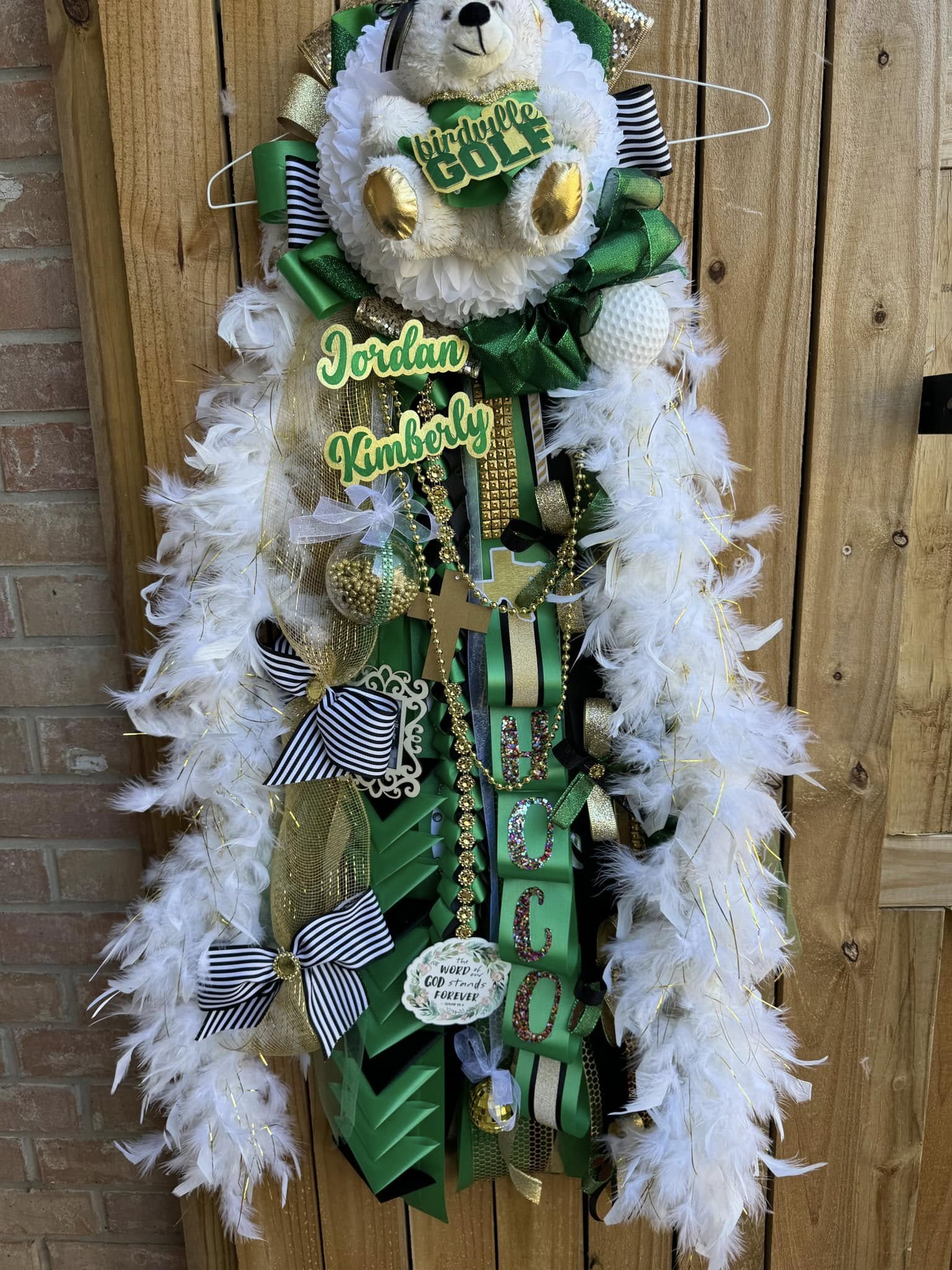 Plush Bears for Homecoming Mums – Gold, Silver, & White – Multiple Sizes