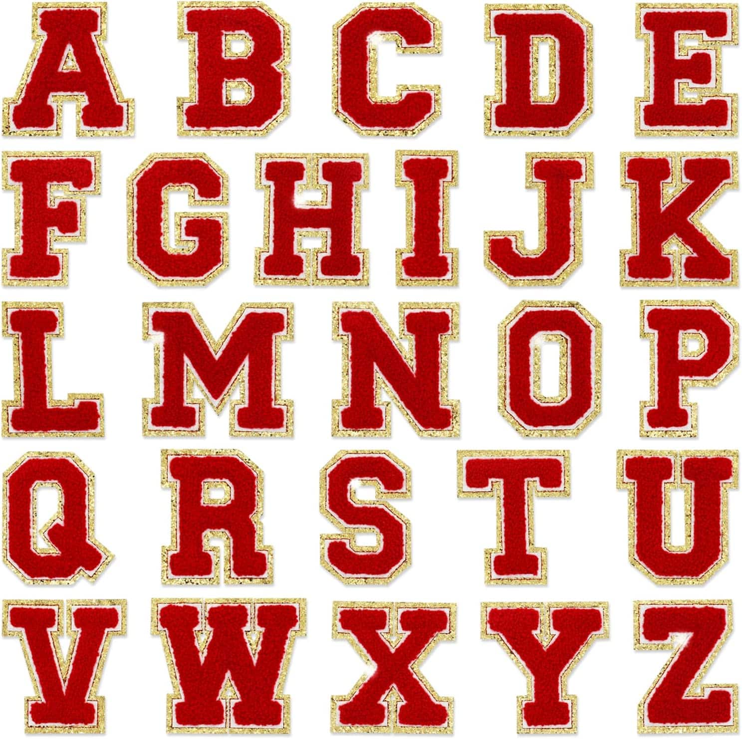Chenille Letter Patch Set – "HOMECOMING" (Self-Adhesive, 2.2" Gold Trim)