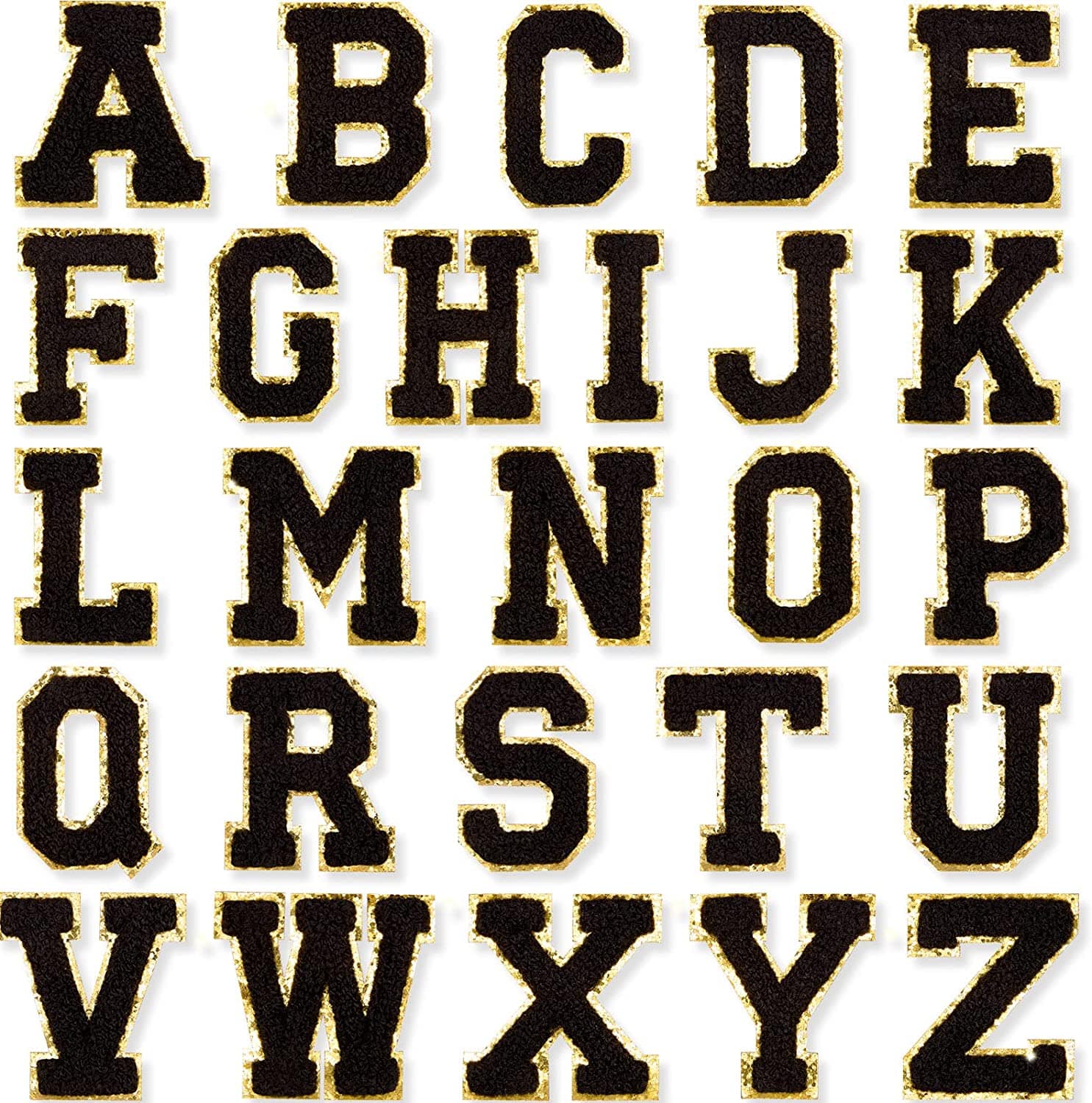 Chenille Letter Patch Set – "HOMECOMING" (Self-Adhesive, 2.2" Gold Trim)