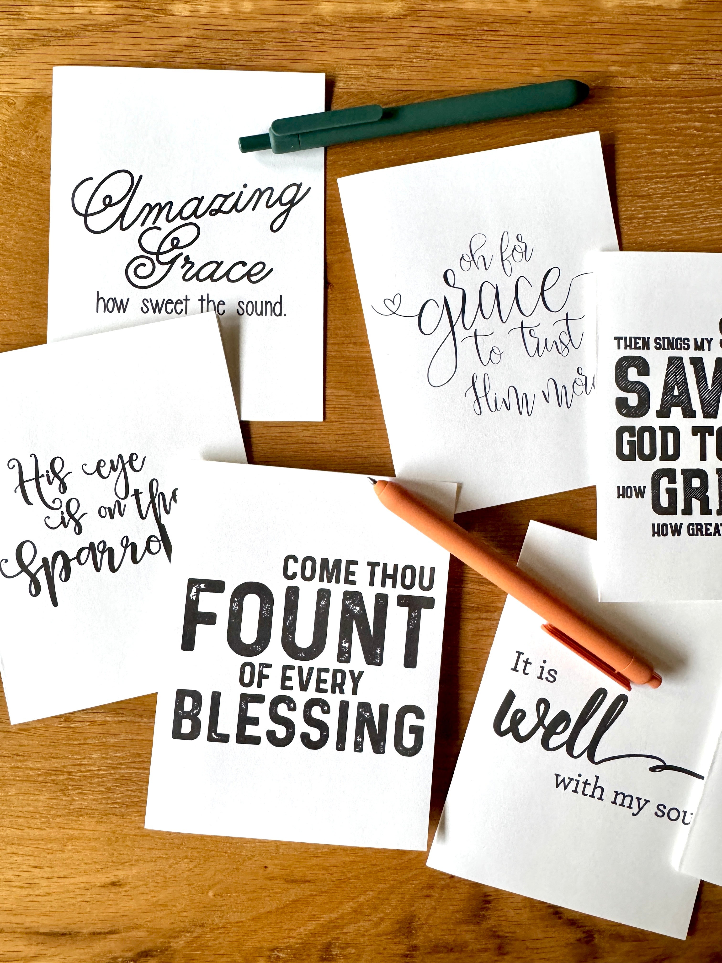 Hymn Notecard Set – Set of 8 🎶✨