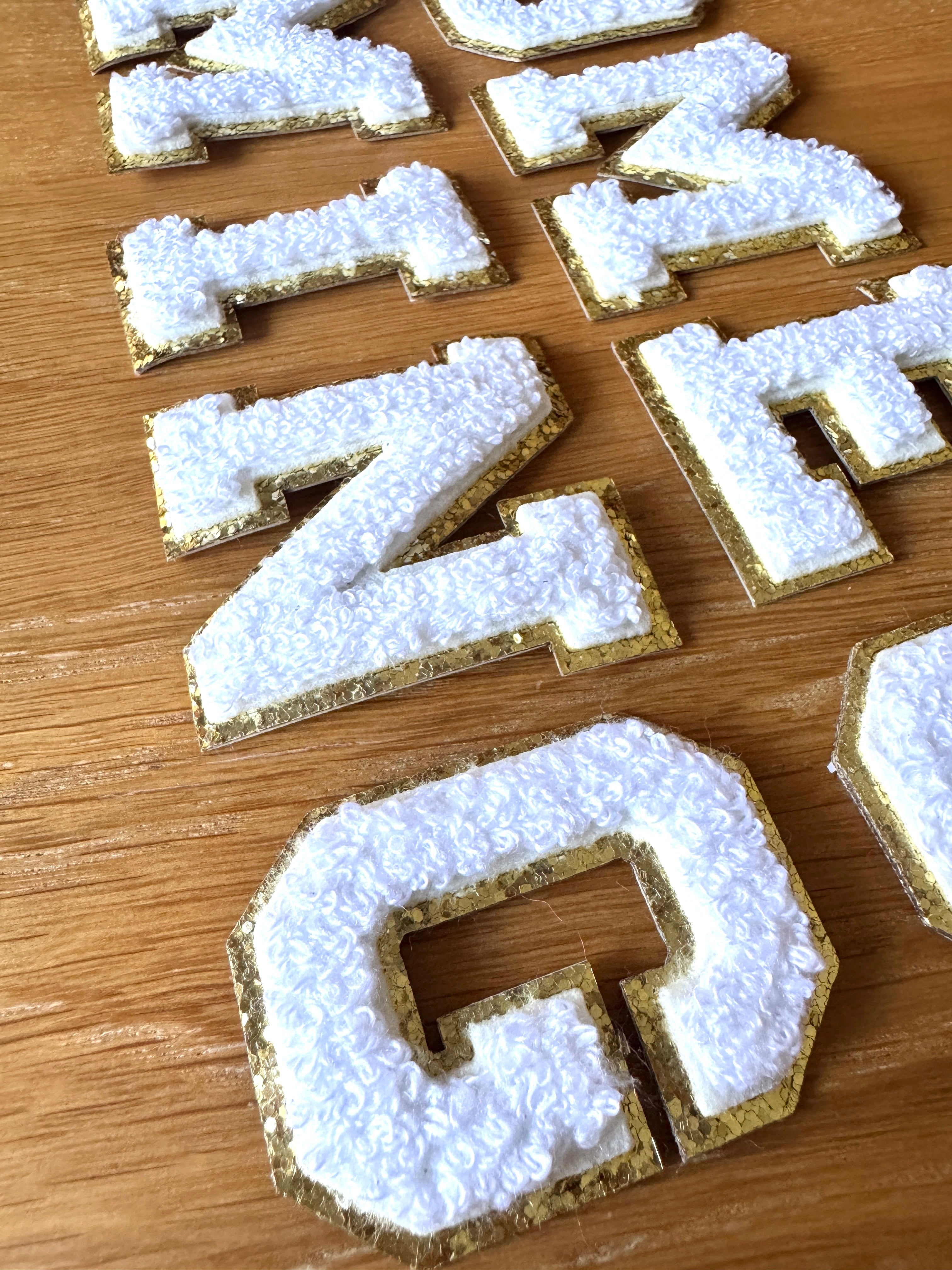 Chenille Letter Patch Set – "HOMECOMING" (Self-Adhesive, 2.2" Gold Trim)