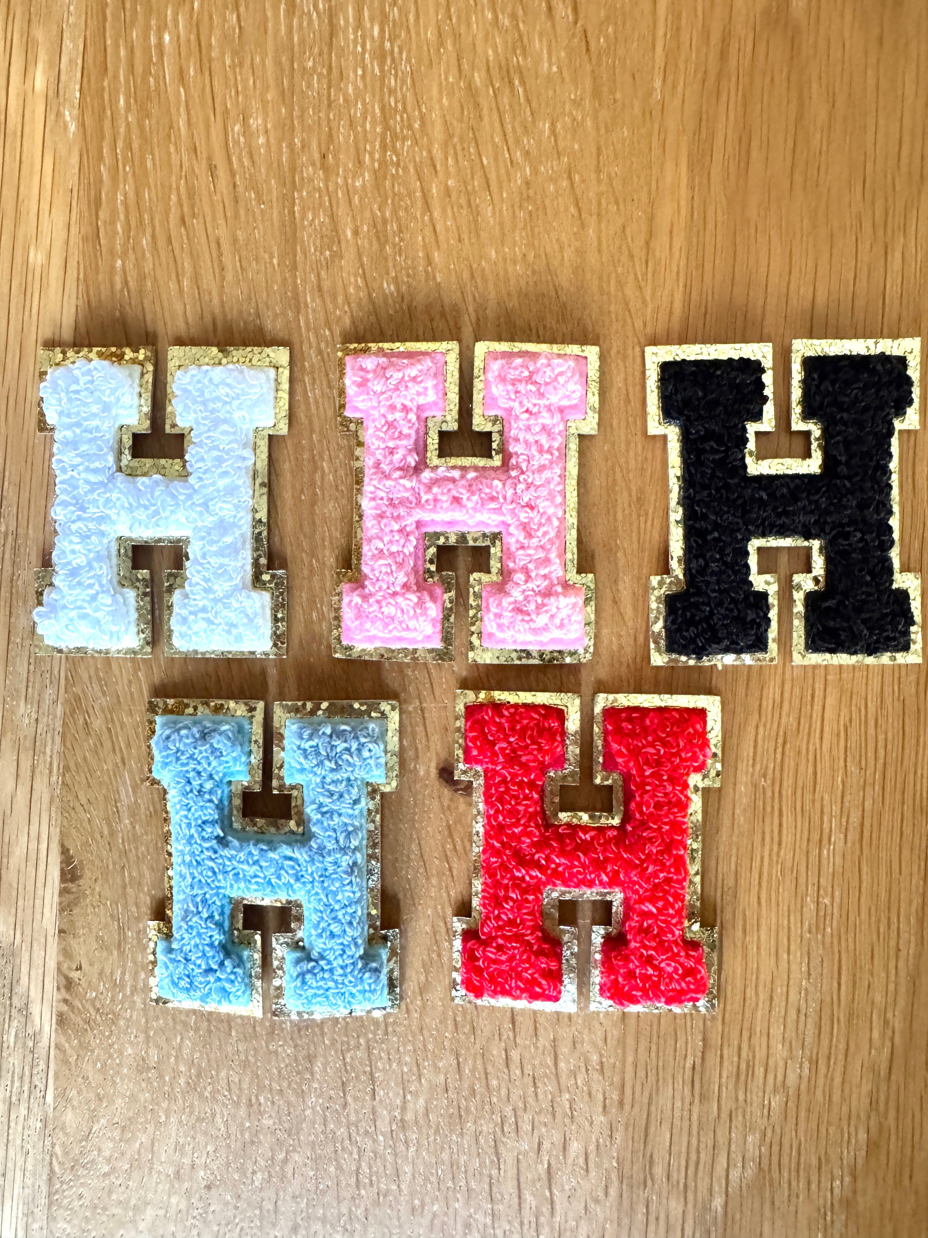 Chenille Letter Patch Set – "HOMECOMING" (Self-Adhesive, 2.2" Gold Trim)