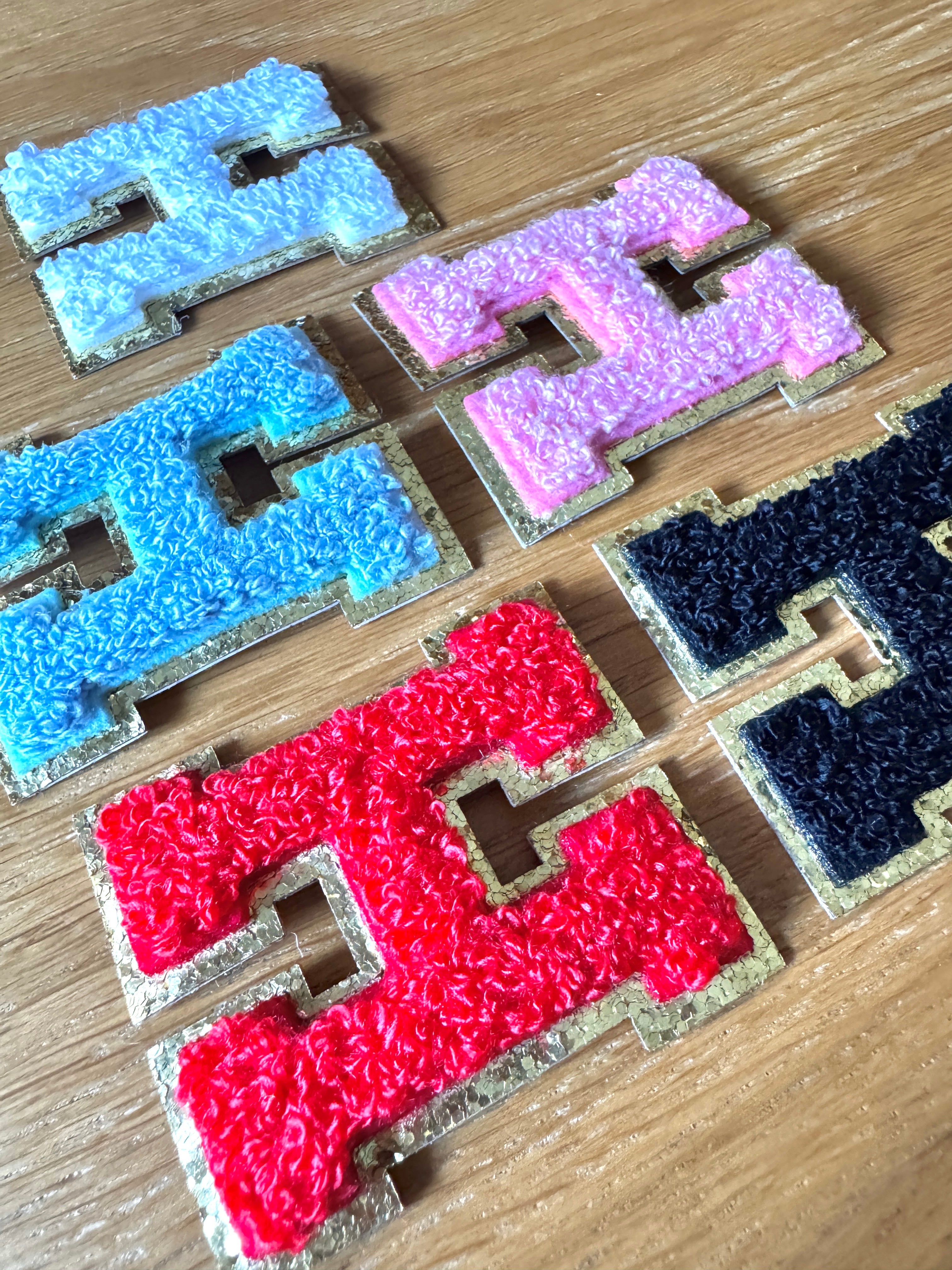 Chenille Letter Patch Set – "HOMECOMING" (Self-Adhesive, 2.2" Gold Trim)
