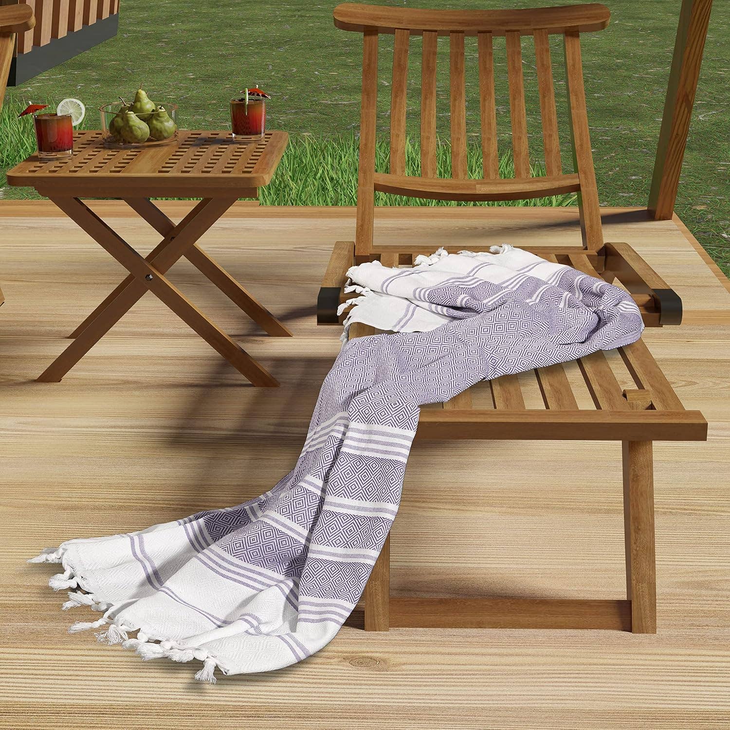 Turkish Beach Towel – Quick Dry, Oversized, Sand-Free – Aqua Grey, 41x68"