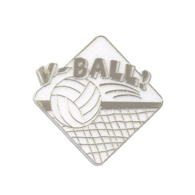 Volleyball Homecoming Mum Charm – Gold or Silver – 3” Plastic Spirit Trinket