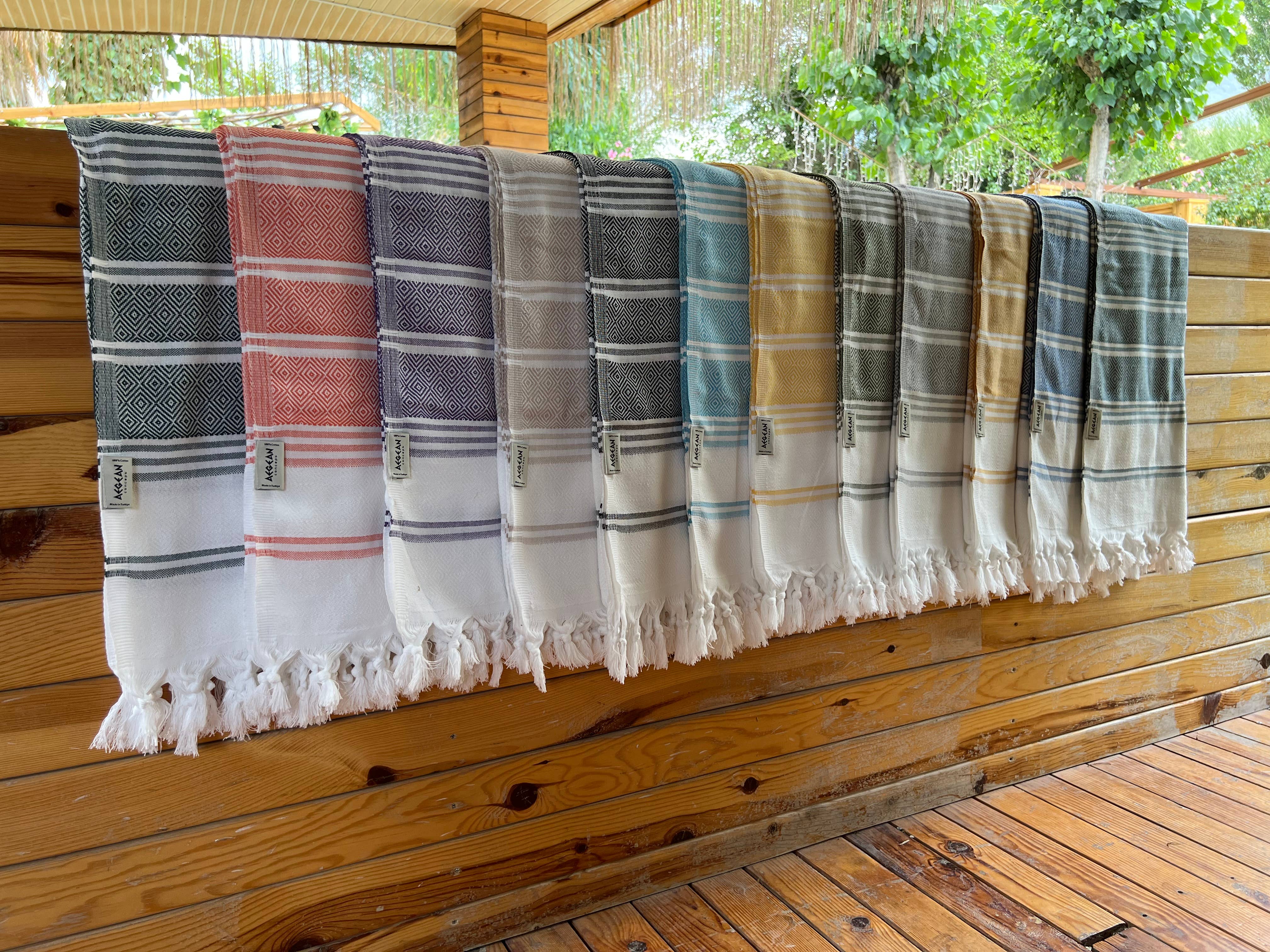 Turkish Beach Towel – Quick Dry, Oversized, Sand-Free – Aqua Grey, 41x68"
