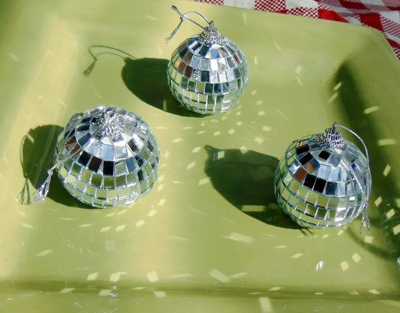 2″ Mini Disco Balls – Silver Sparkle for Mums & Garters | Sold Individually or in Sets of 6