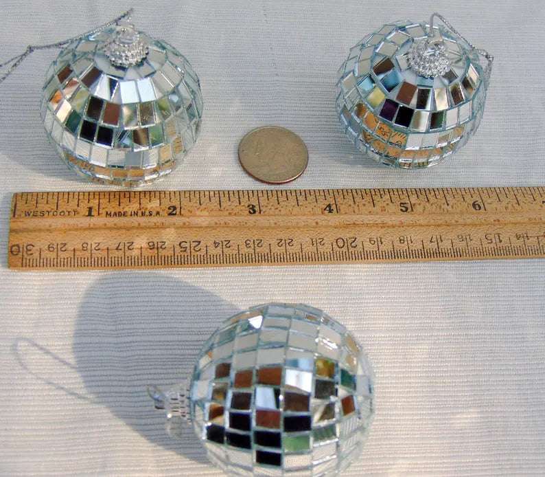 2″ Mini Disco Balls – Silver Sparkle for Mums & Garters | Sold Individually or in Sets of 6
