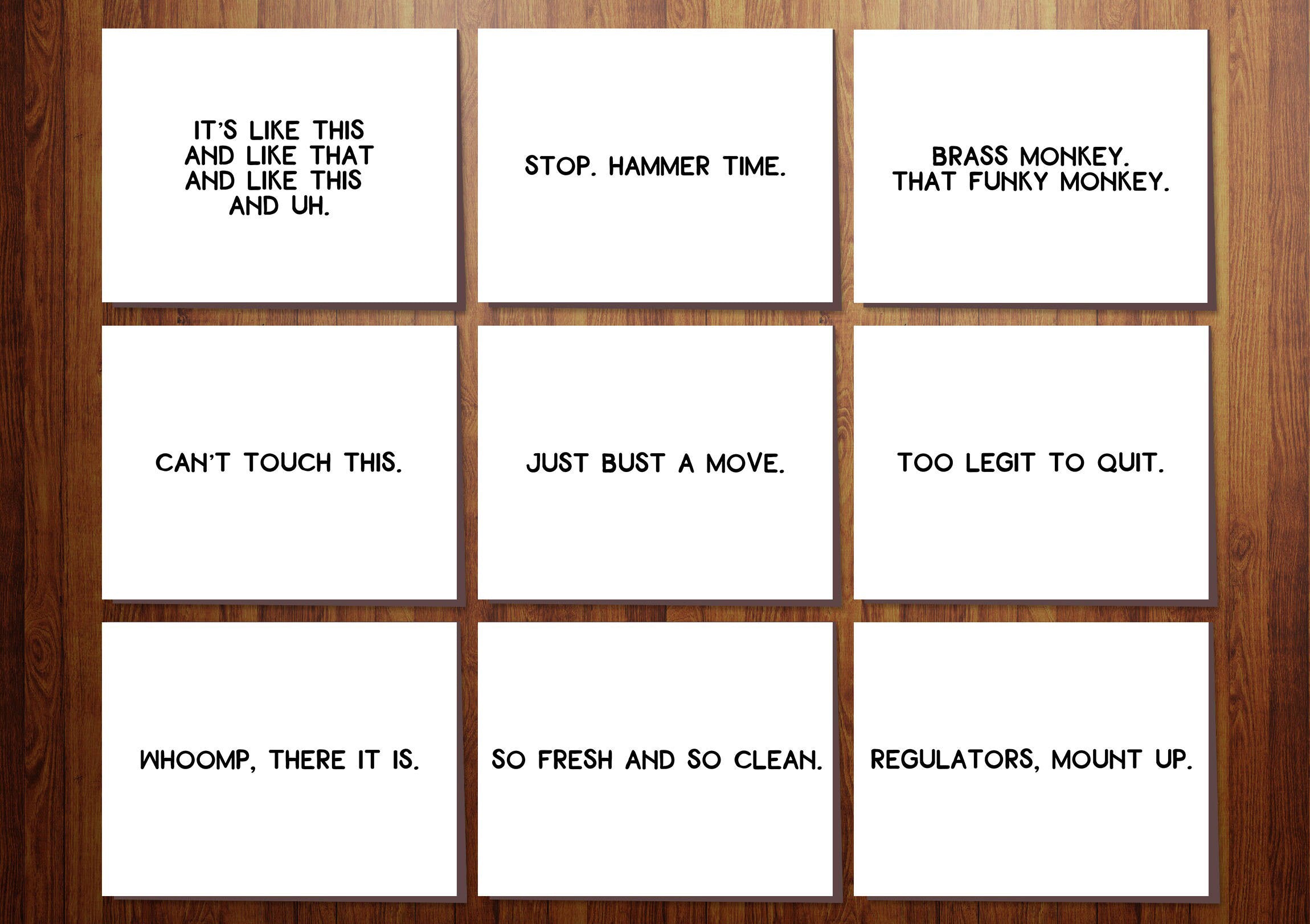 Songs from My Youth" Rap Lyric Notecard Set – Set of 10 🎶🔥