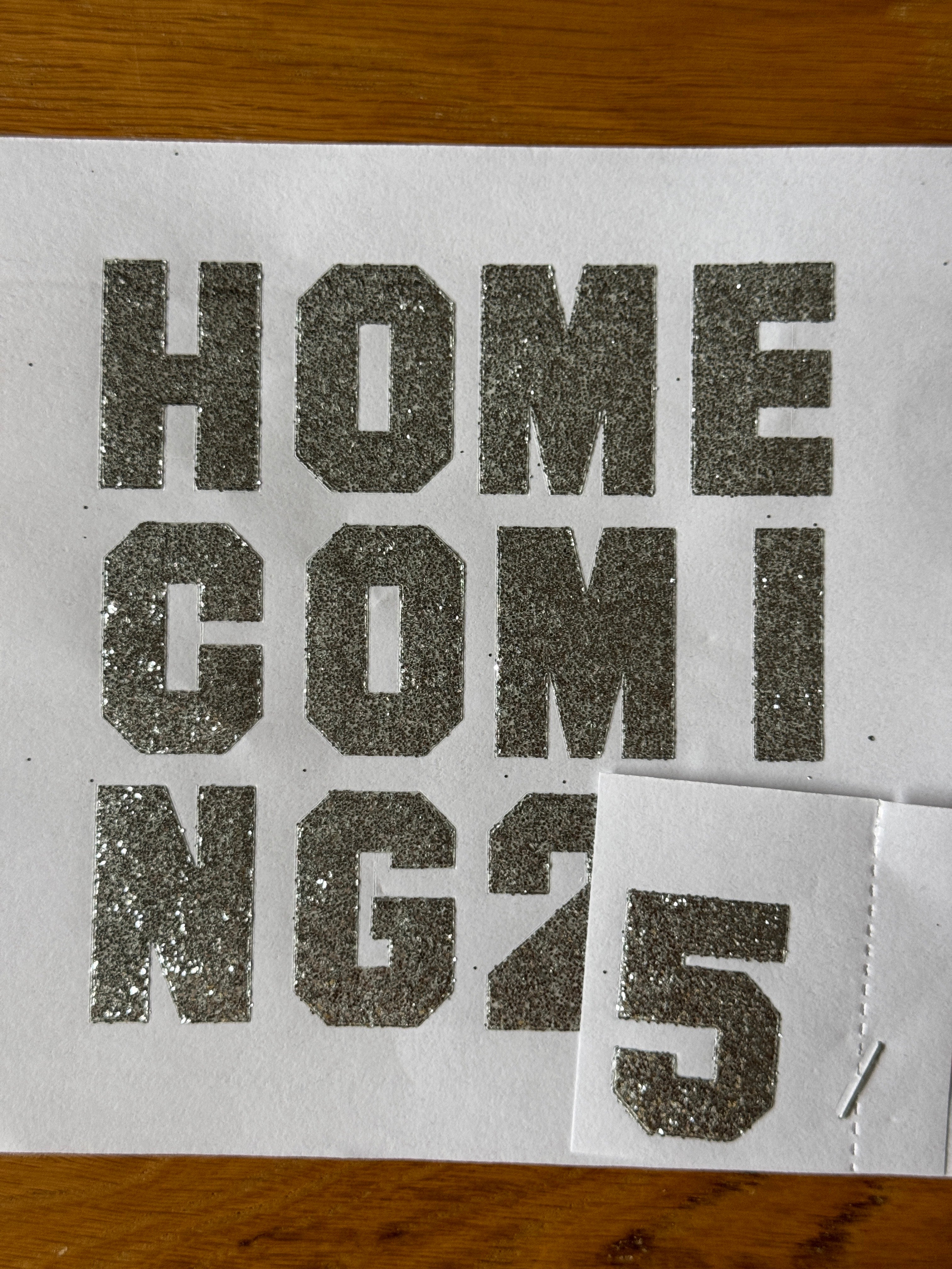 Gold or Silver Glitter "Homecoming" Stickers – 1.5" | 1 Sheet