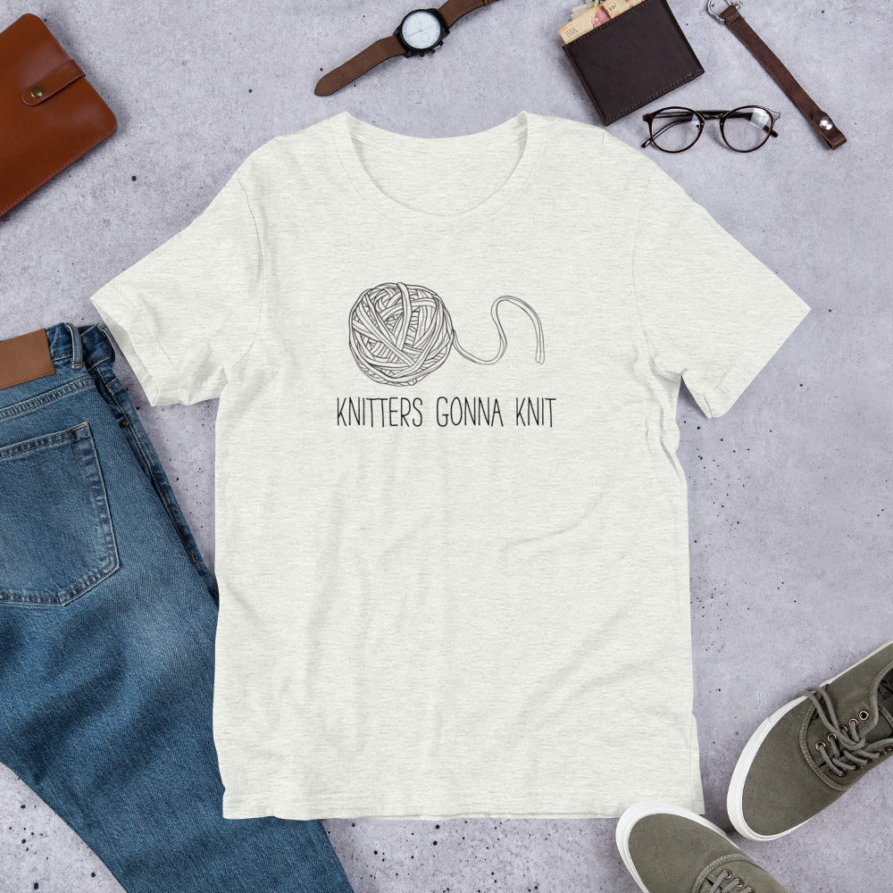 Knitters Gonna Knit Graphic T-Shirt – Fun & Inspirational Tee for Yarn Lovers
