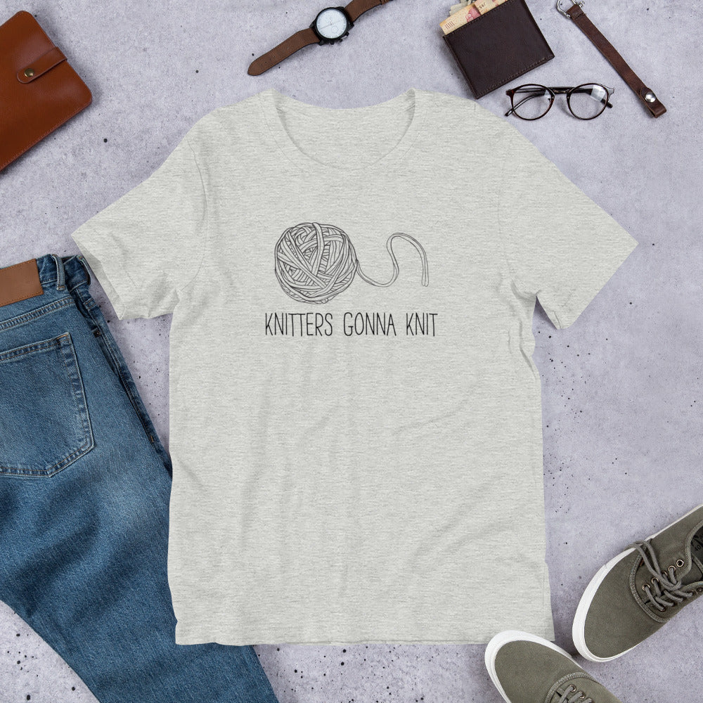 Knitters Gonna Knit Graphic T-Shirt – Fun & Inspirational Tee for Yarn Lovers