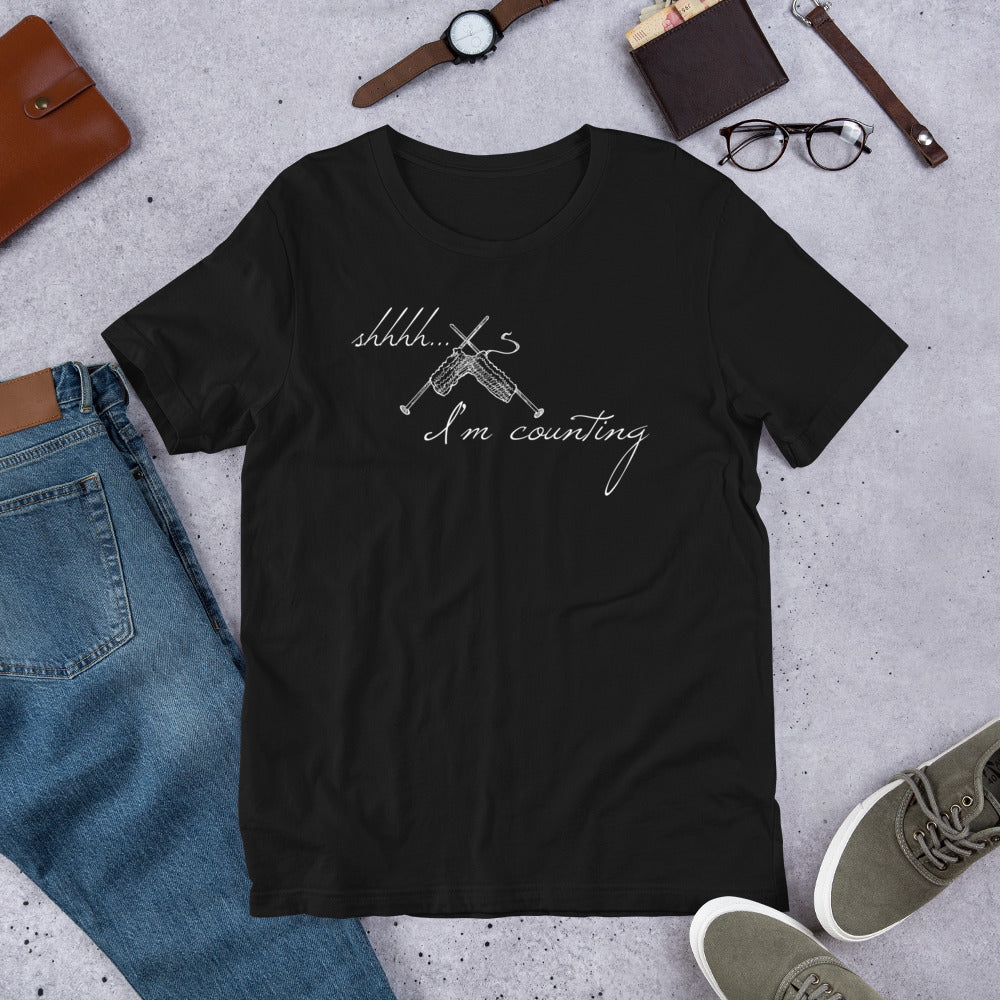 Shhhhh... I'm Counting Knitting T-Shirt – For Serious Stitchers Only!