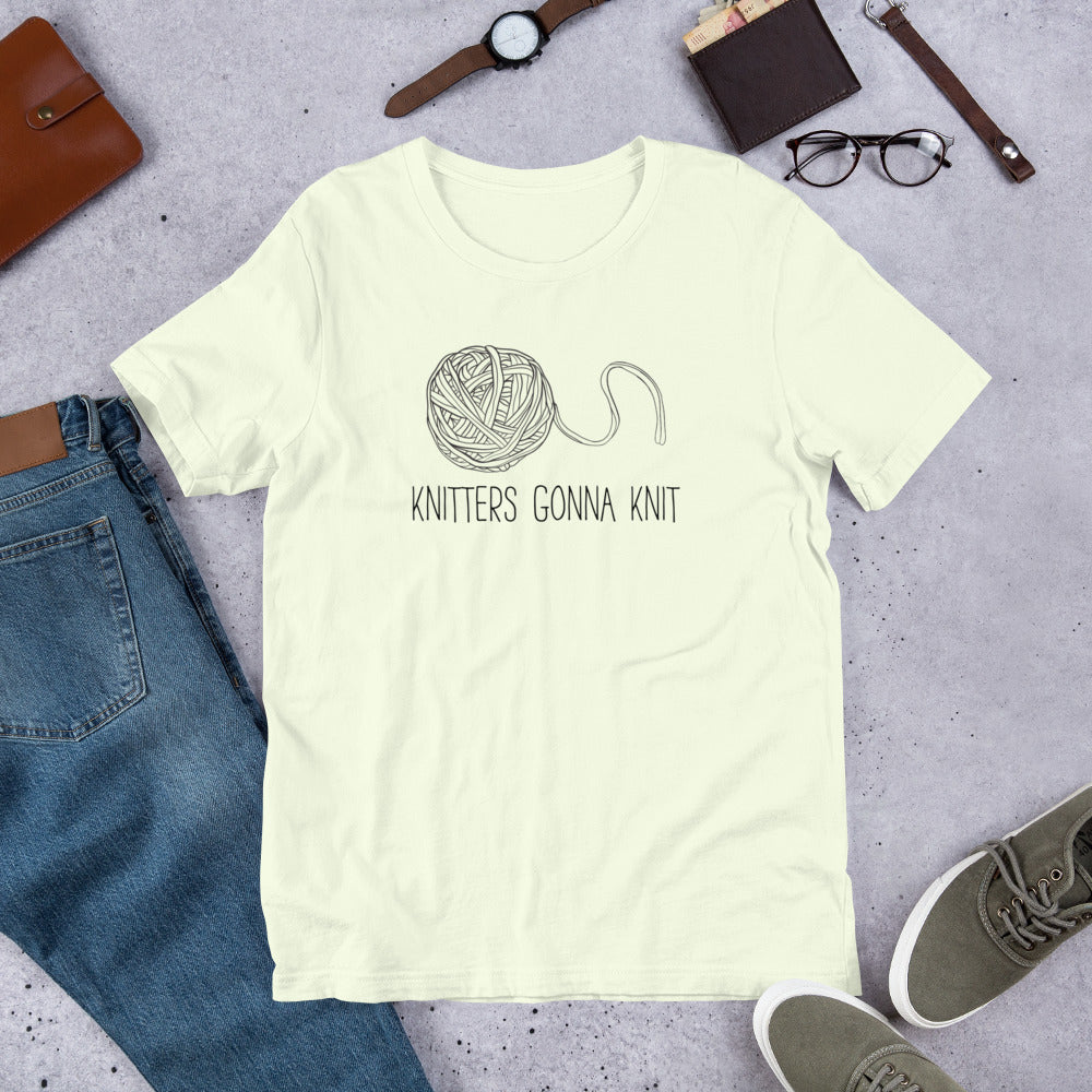 Knitters Gonna Knit Graphic T-Shirt – Fun & Inspirational Tee for Yarn Lovers