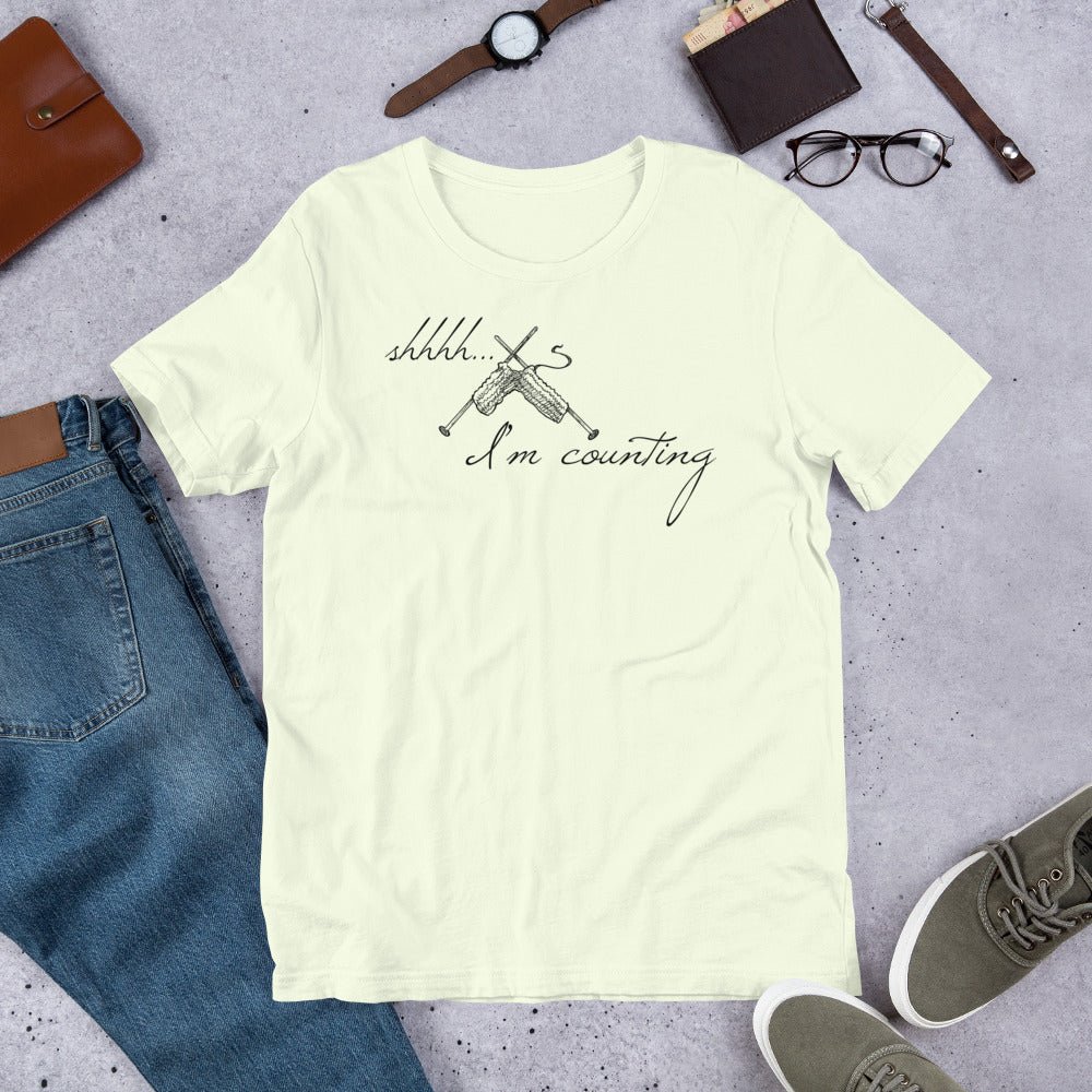 Shhhhh... I'm Counting Knitting T-Shirt – For Serious Stitchers Only!
