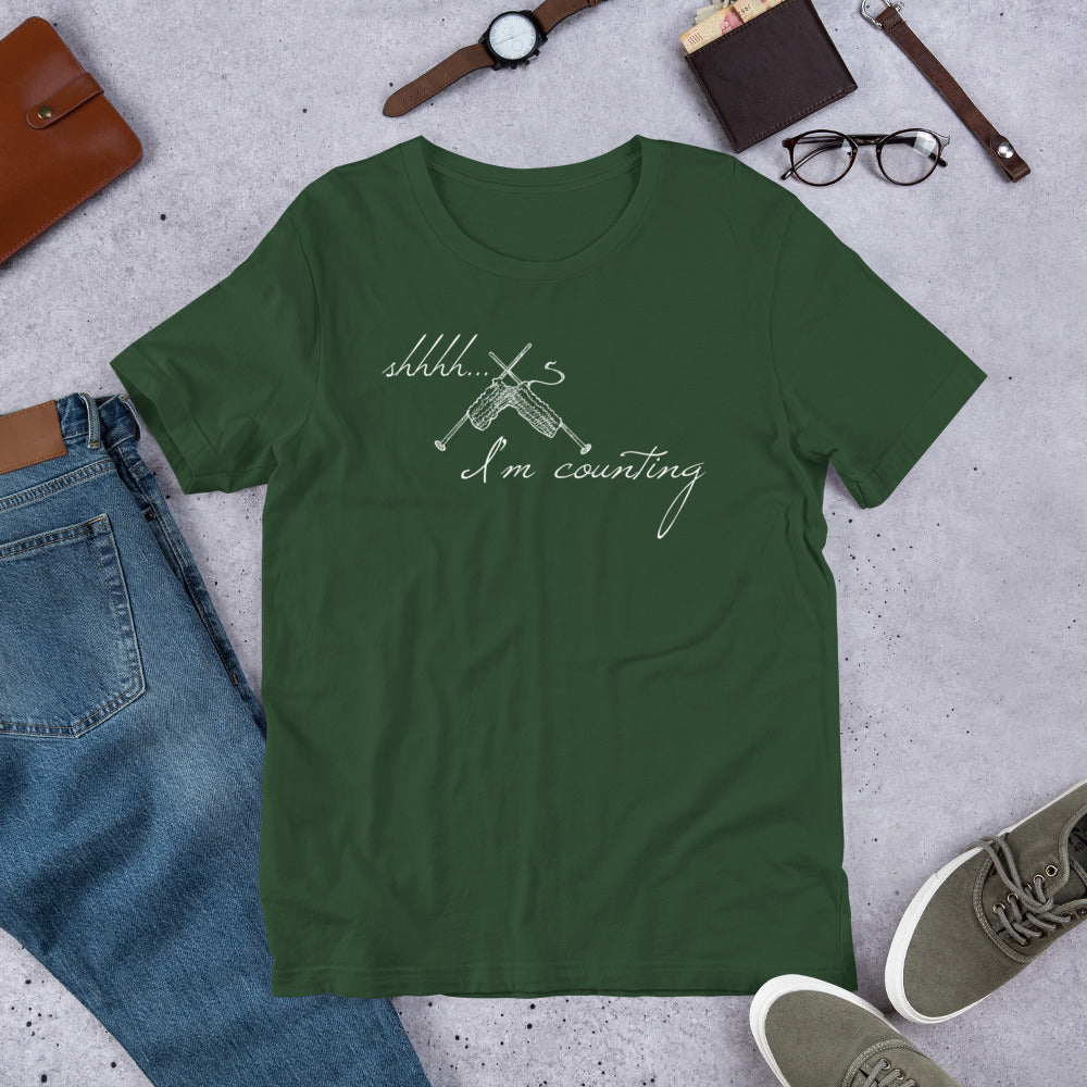 Shhhhh... I'm Counting Knitting T-Shirt – For Serious Stitchers Only!