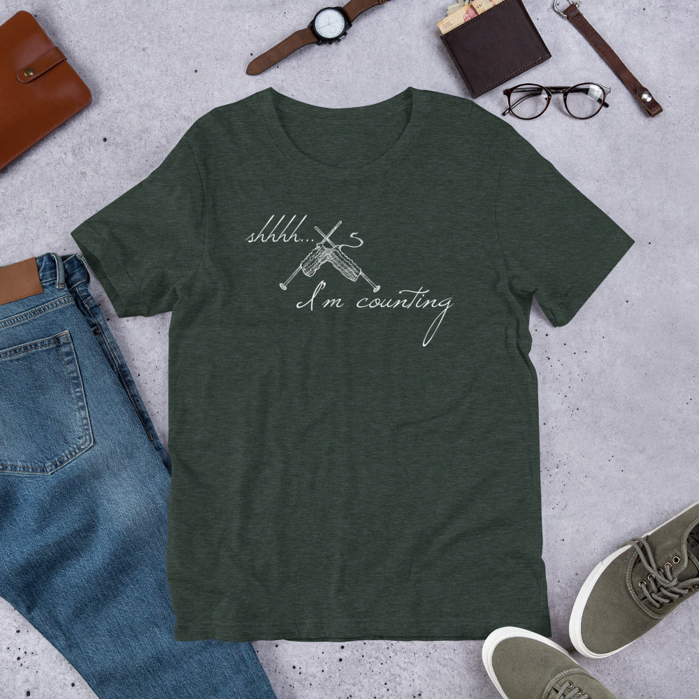 Shhhhh... I'm Counting Knitting T-Shirt – For Serious Stitchers Only!