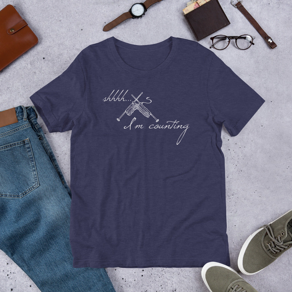 Shhhhh... I'm Counting Knitting T-Shirt – For Serious Stitchers Only!