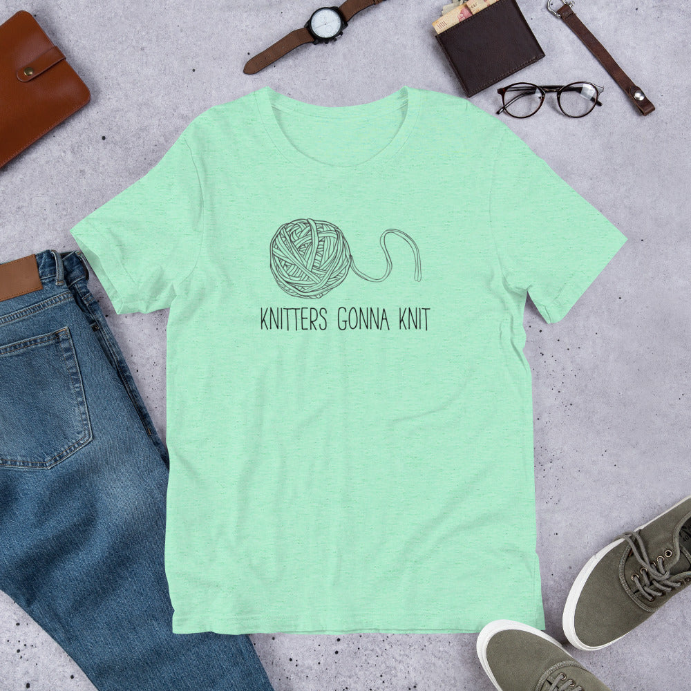 Knitters Gonna Knit Graphic T-Shirt – Fun & Inspirational Tee for Yarn Lovers