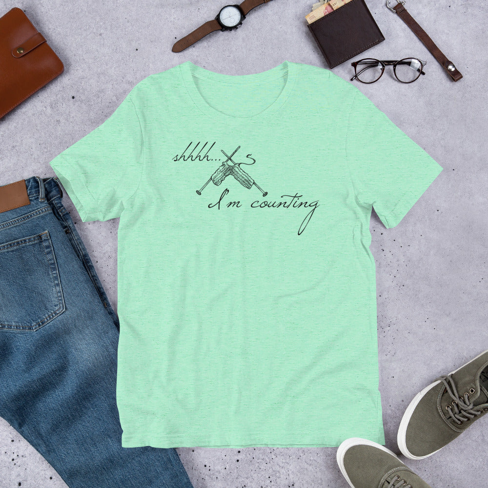Shhhhh... I'm Counting Knitting T-Shirt – For Serious Stitchers Only!