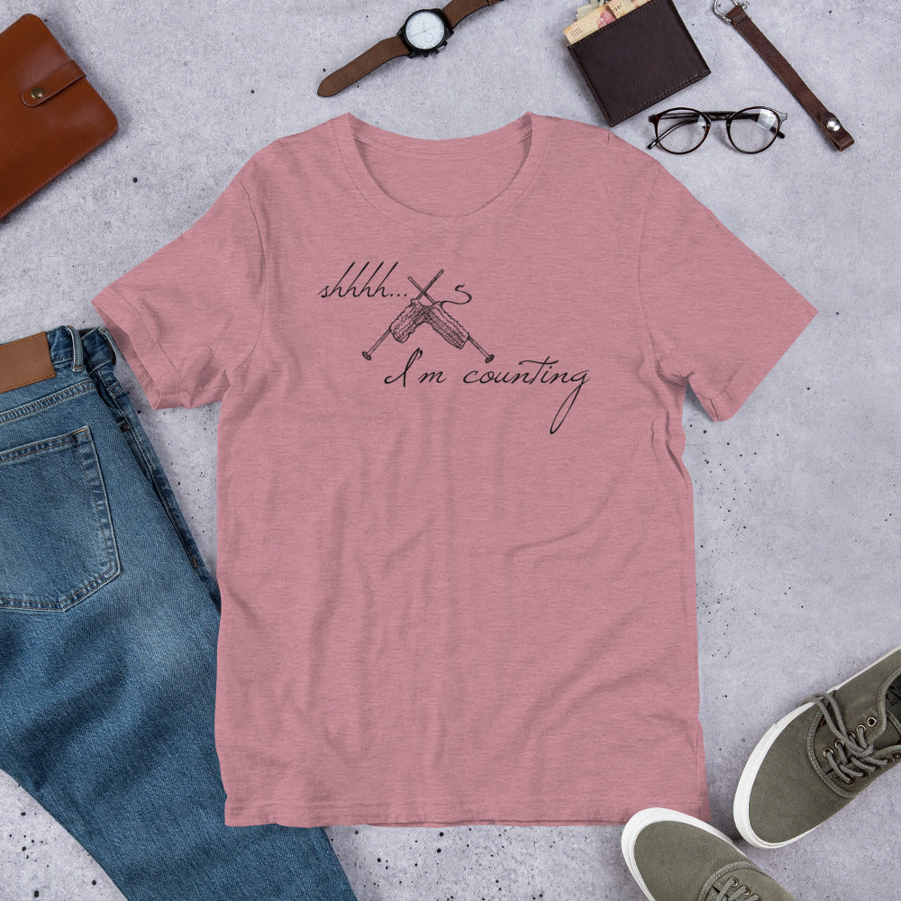 Shhhhh... I'm Counting Knitting T-Shirt – For Serious Stitchers Only!