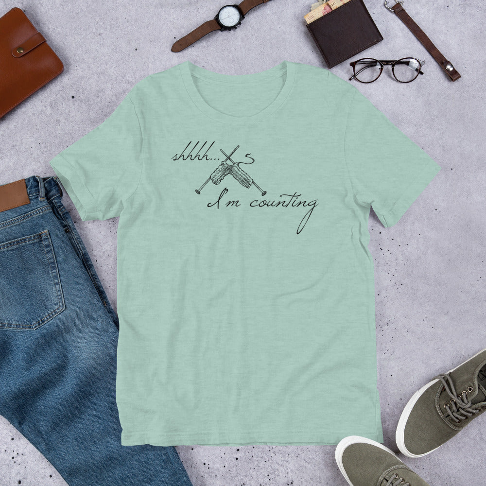 Shhhhh... I'm Counting Knitting T-Shirt – For Serious Stitchers Only!