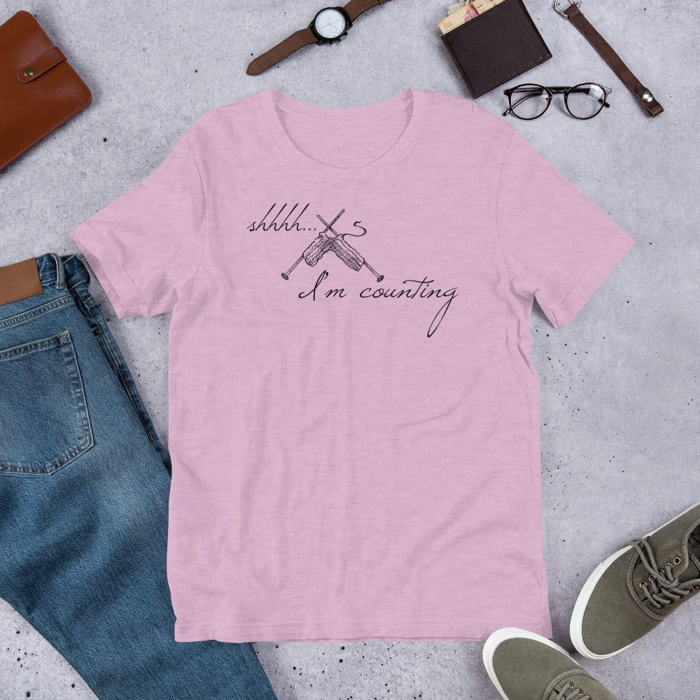 Shhhhh... I'm Counting Knitting T-Shirt – For Serious Stitchers Only!