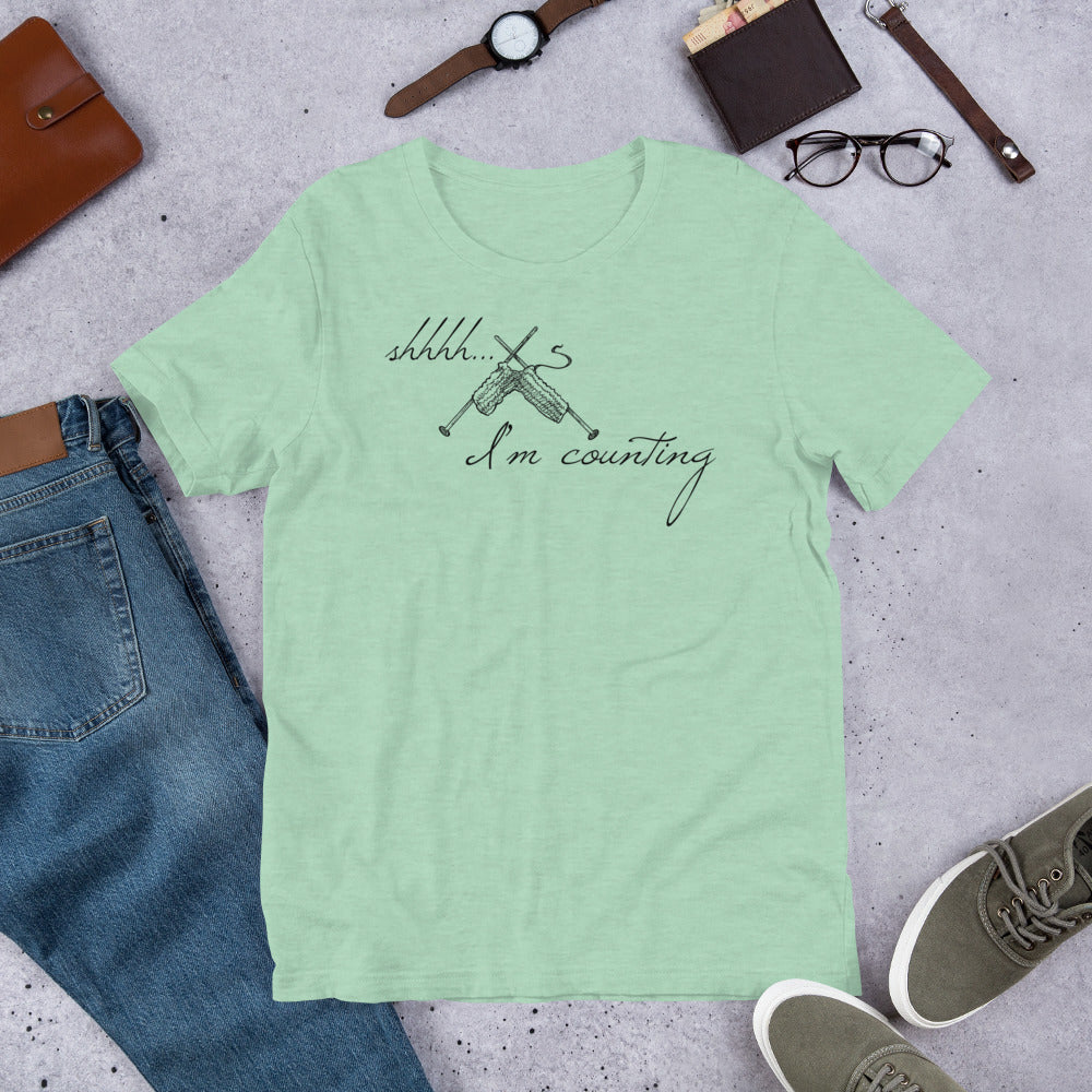 Shhhhh... I'm Counting Knitting T-Shirt – For Serious Stitchers Only!