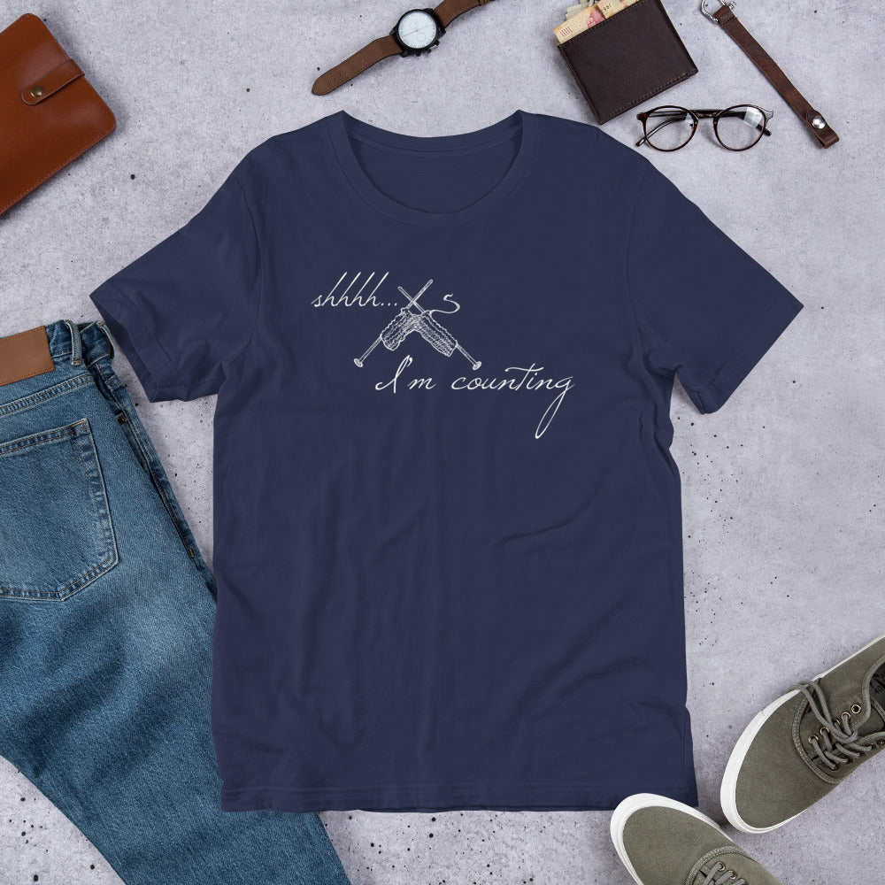 Shhhhh... I'm Counting Knitting T-Shirt – For Serious Stitchers Only!