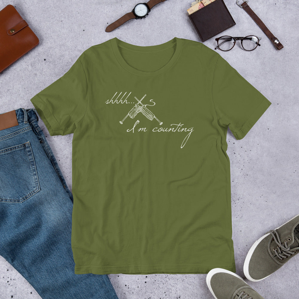 Shhhhh... I'm Counting Knitting T-Shirt – For Serious Stitchers Only!