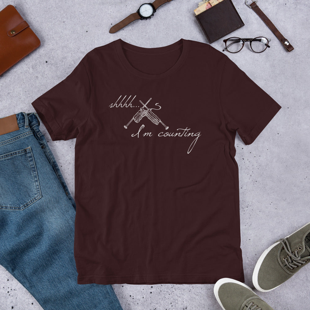 Shhhhh... I'm Counting Knitting T-Shirt – For Serious Stitchers Only!