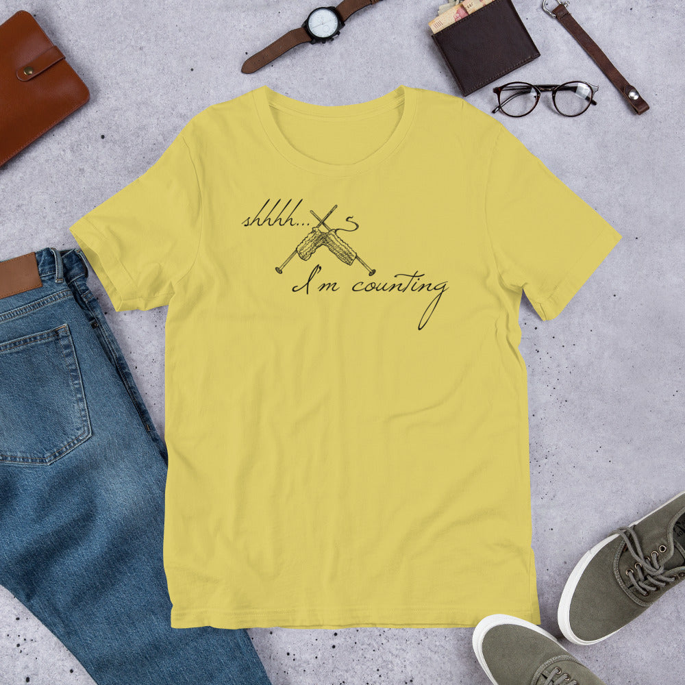 Shhhhh... I'm Counting Knitting T-Shirt – For Serious Stitchers Only!