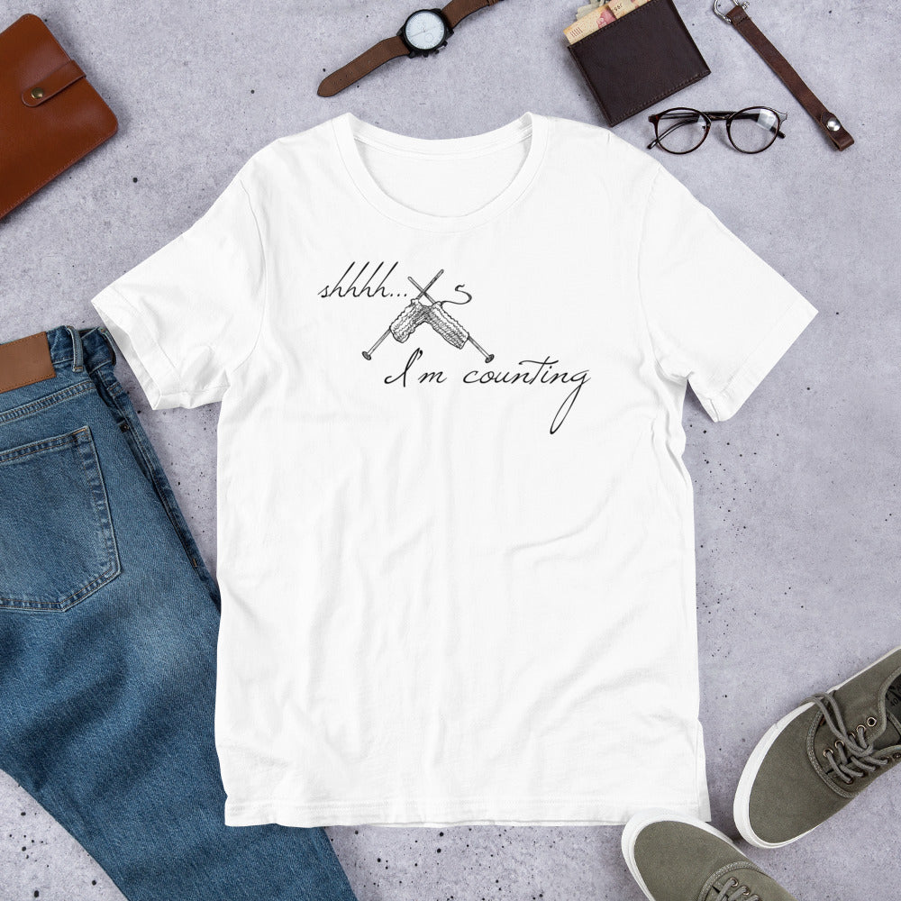 Shhhhh... I'm Counting Knitting T-Shirt – For Serious Stitchers Only!