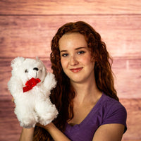 Plush Bears for Homecoming Mums – Gold, Silver, & White – Multiple Sizes