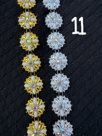 Bling Trim by the Yard | Gold & Silver Rhinestone Trim for Homecoming Mums & Crafts