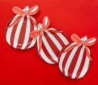 Ornament-Shaped Holiday Plates – 8" Disposable Christmas Dessert & Appetizer Plates, 8 Pack