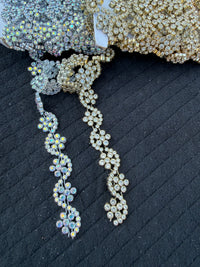 Bling Trim by the Yard | Gold & Silver Rhinestone Trim for Homecoming Mums & Crafts
