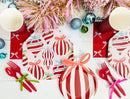 Ornaments & Bows Plates | Festive Christmas Dinner Plates | 9" Disposable Holiday Plates