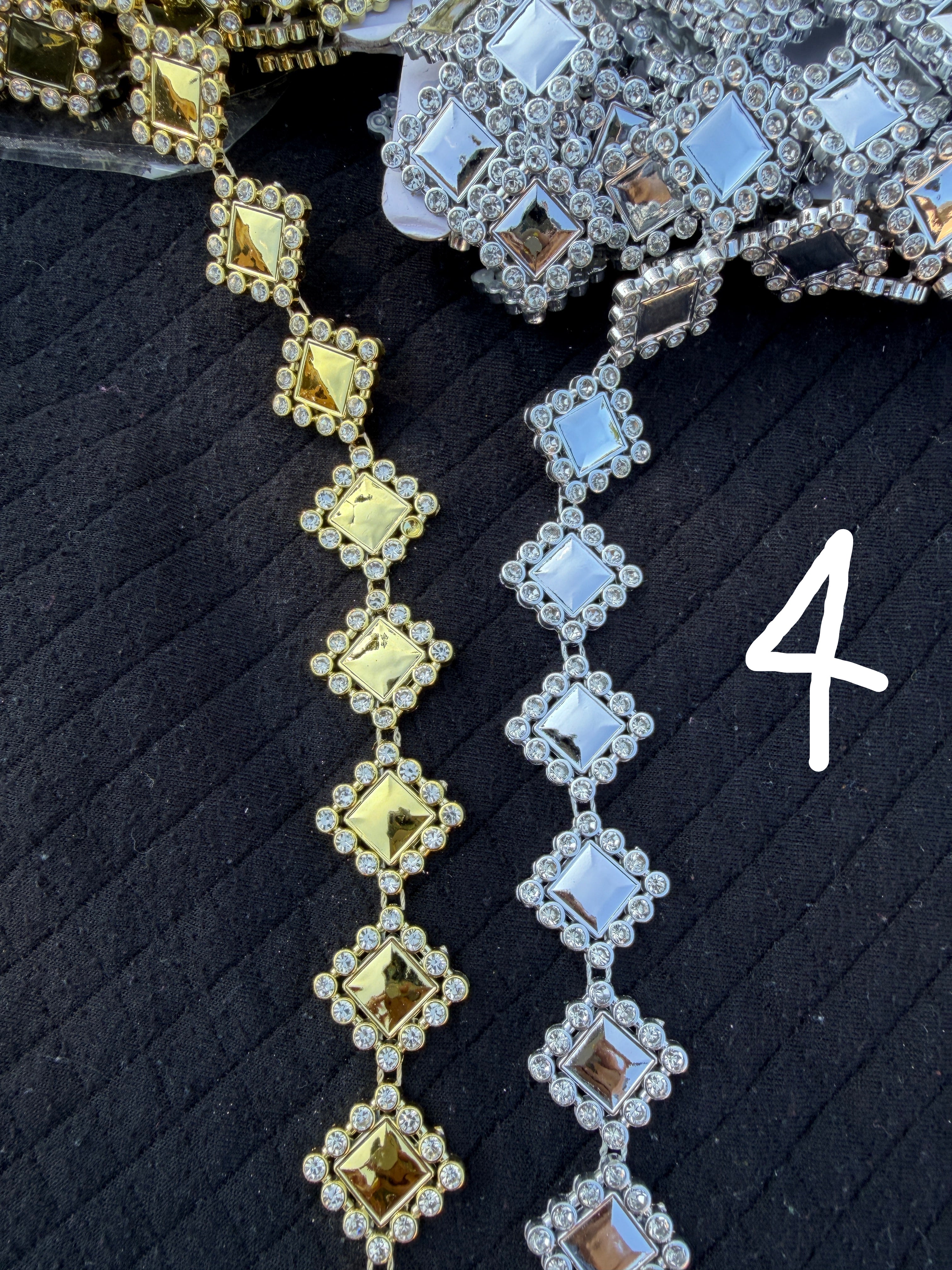 Bling Trim by the Yard | Gold & Silver Rhinestone Trim for Homecoming Mums & Crafts