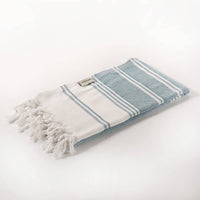 Turkish Beach Towel – Quick Dry, Oversized, Sand-Free – Aqua Grey, 41x68"