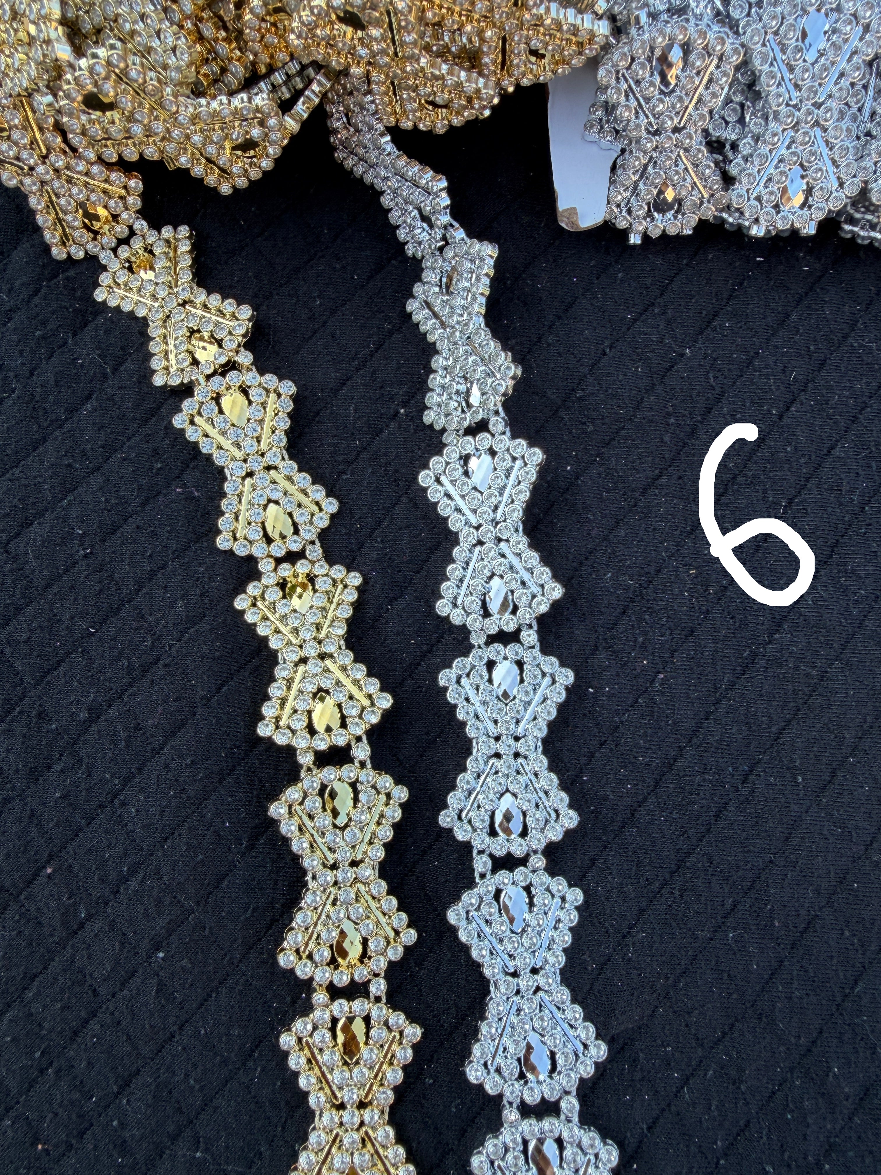 Bling Trim by the Yard | Gold & Silver Rhinestone Trim for Homecoming Mums & Crafts