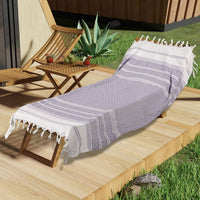 Turkish Beach Towel – Quick Dry, Oversized, Sand-Free – Aqua Grey, 41x68"