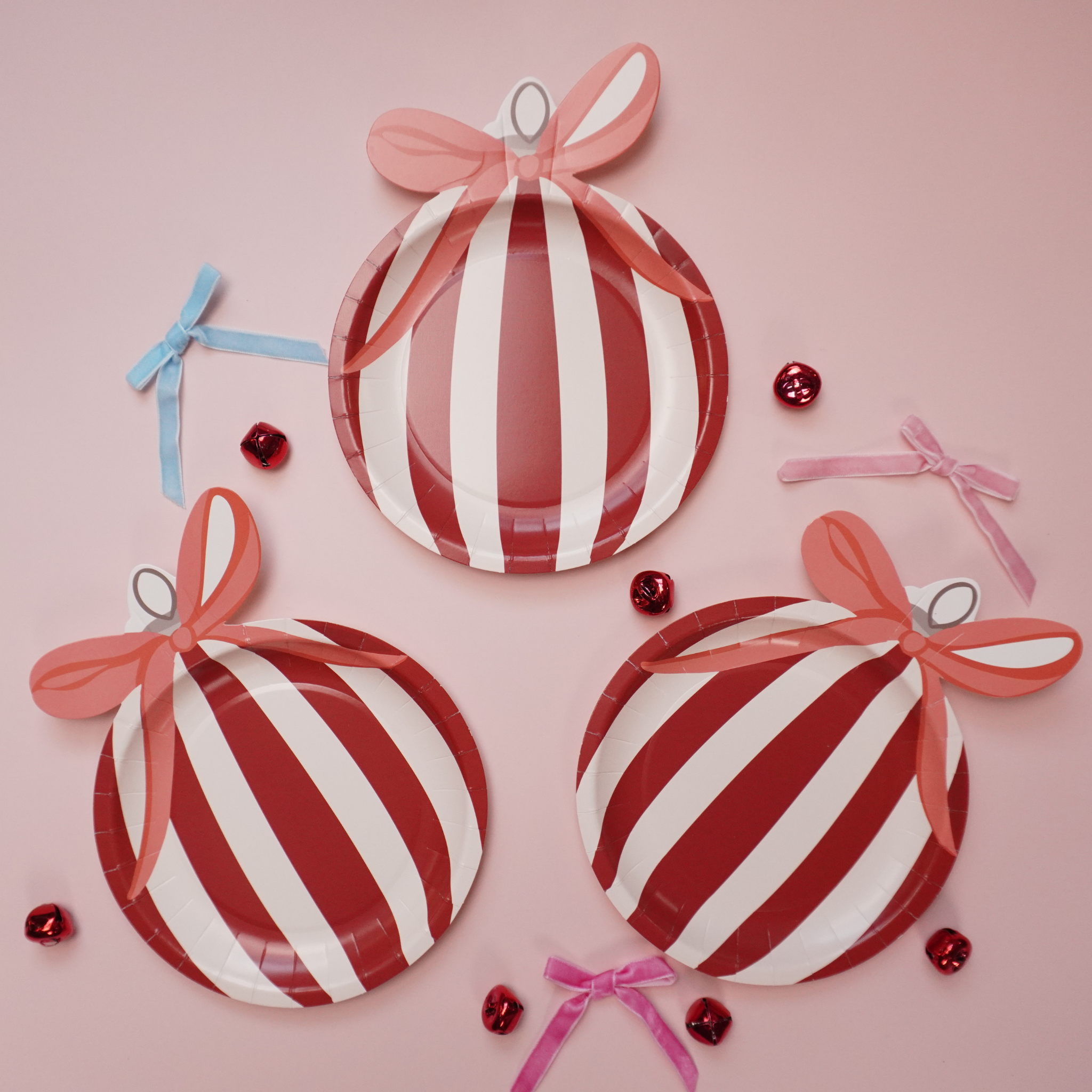 Ornament-Shaped Holiday Plates – 8" Disposable Christmas Dessert & Appetizer Plates, 8 Pack