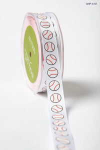 3/4" Sports Ball Grosgrain Ribbon | Football, Baseball, Soccer, Volleyball & Basketball
