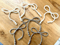 Pearl Bow Embellishments – Ivory & Silver