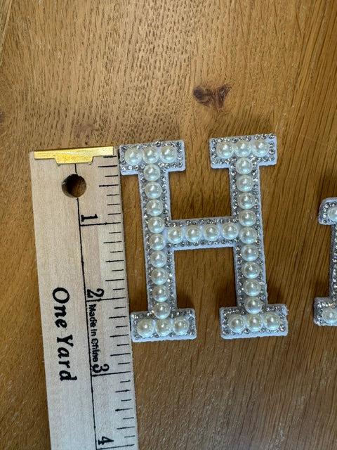 Pearl & Rhinestone Homecoming Letter Set | Gold or Silver | 1.75” & 2.75” Mum Letters