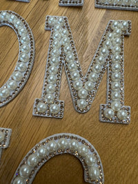 Pearl & Rhinestone Homecoming Letter Set | Gold or Silver | 1.75” & 2.75” Mum Letters