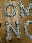 Pearl & Rhinestone Homecoming Letter Set | Gold or Silver | 1.75” & 2.75” Mum Letters