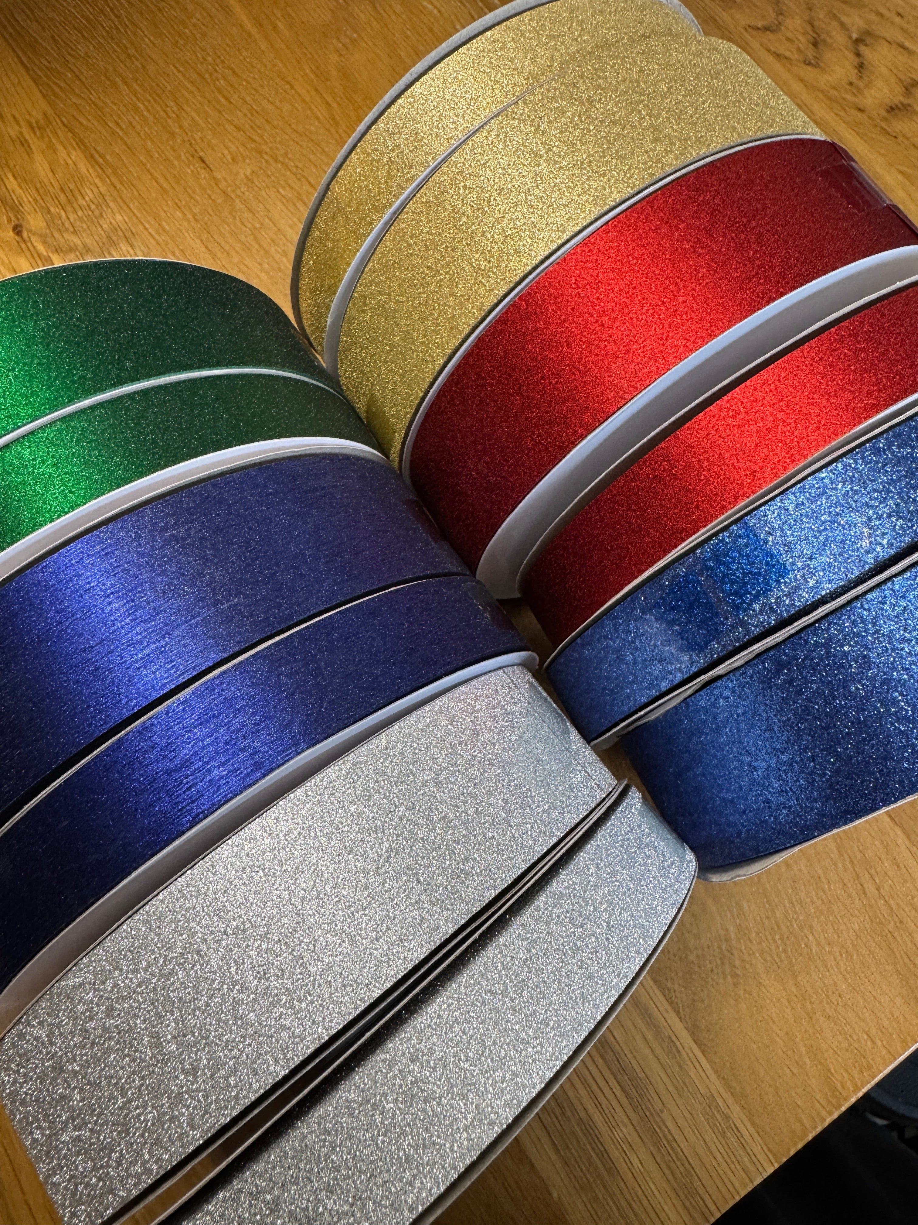 Diamond Dust Ribbon – 100 Yard Rolls | #5 & #9 | 6 Colors