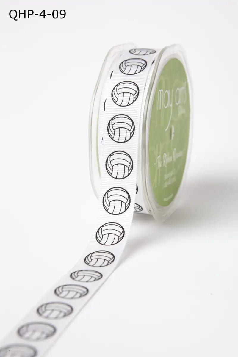 3/4" Sports Ball Grosgrain Ribbon | Football, Baseball, Soccer, Volleyball & Basketball